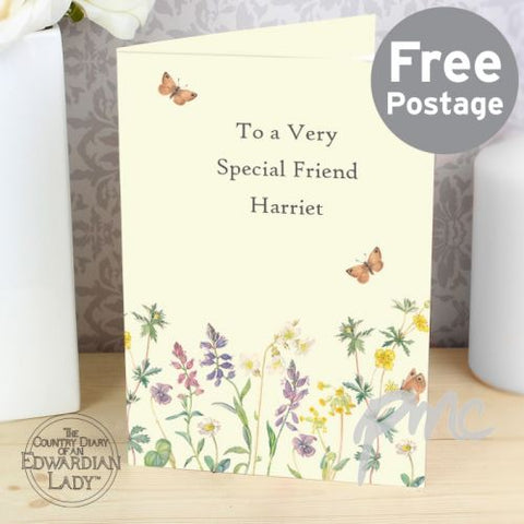Personalised Country Diary Wild Flowers Card