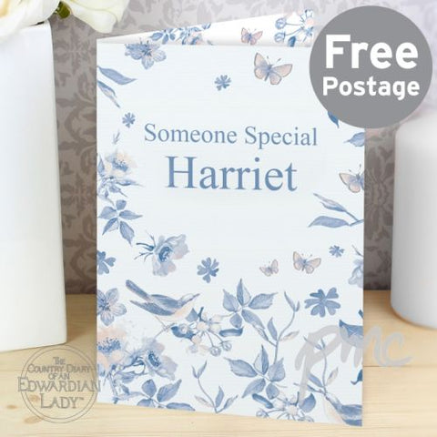 Personalised Country Diary Blue Blossom Card