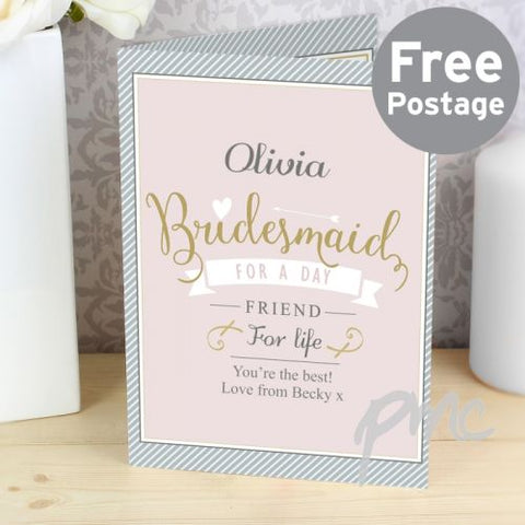 Personalised I Am Glad... Bridesmaid Card