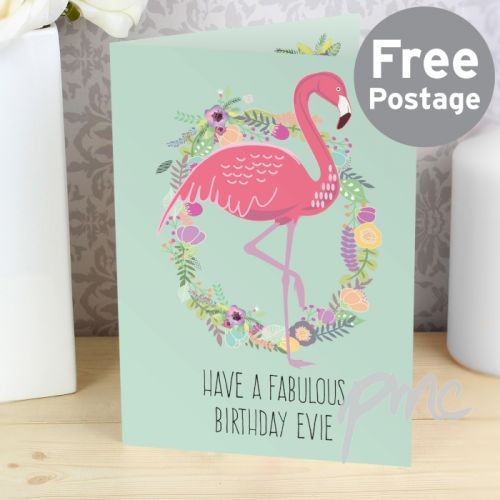 Personalised Flamingo Card