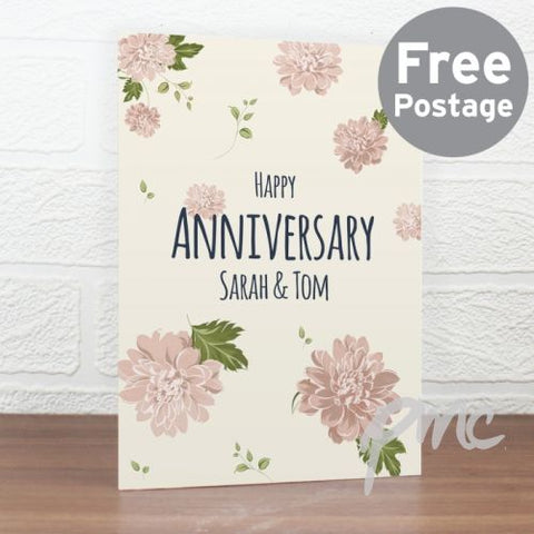 Personalised Rose Gold Floral Card