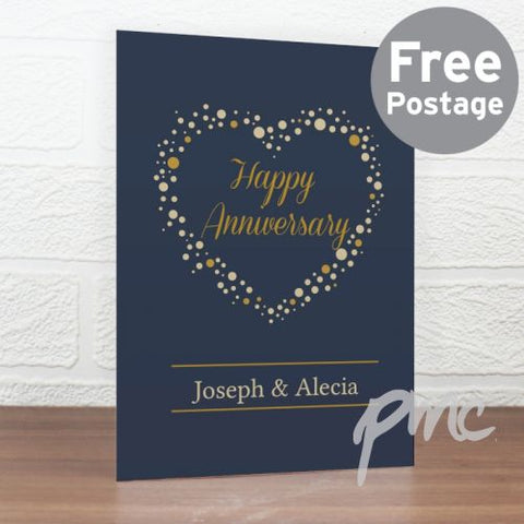 Personalised Gold Confetti Heart Card
