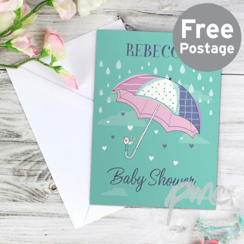 Personalised Baby Shower Umbrella Card