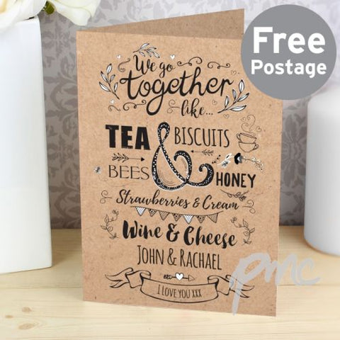 Personalised We Go Together Like... Card
