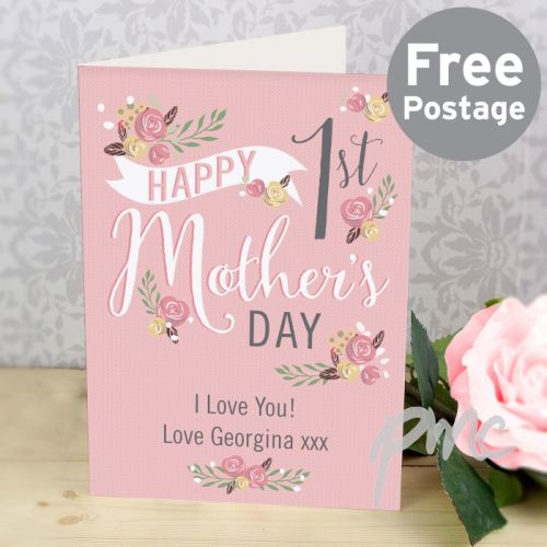 Personalised Floral Bouquet 1st Mother's Day Card