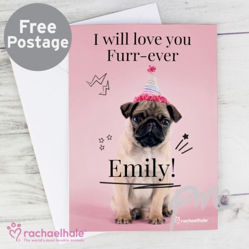 Personalised Rachael Hale Doodle Pug Card
