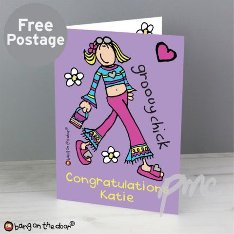 Personalised Bang on the Door Groovy Chick Card
