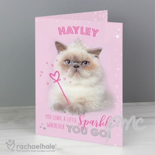 Personalised Rachael Hale Sparkle Cat Card