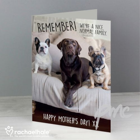 Personalised Rachael Hale 'Nice, Normal Family' Card