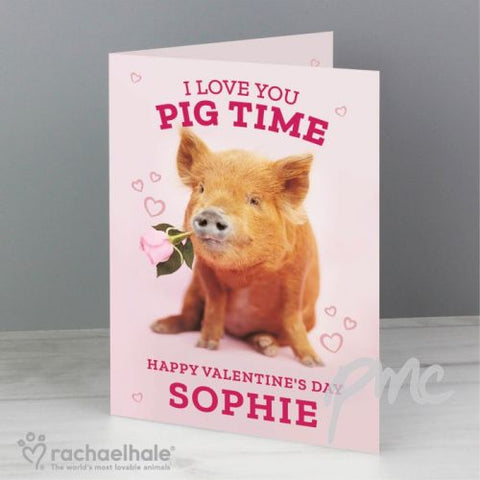 Personalised Rachael Hale 'I Love You Pig Time' Card
