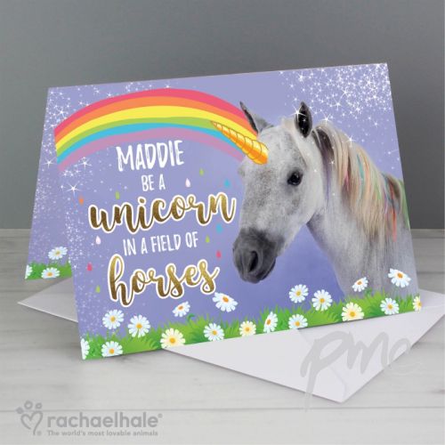 Personalised Rachael Hale Unicorn Card
