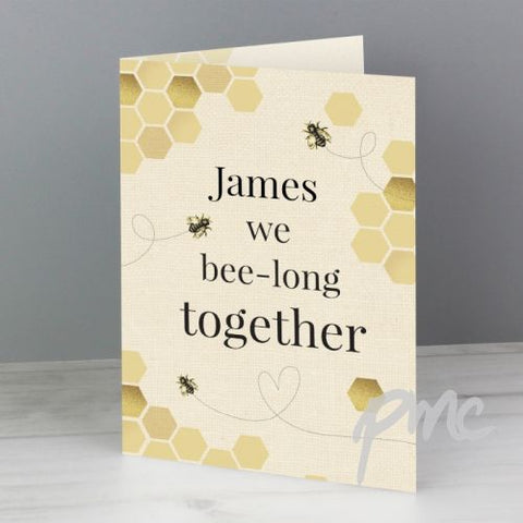 Personalised We Bee-Long Together Card