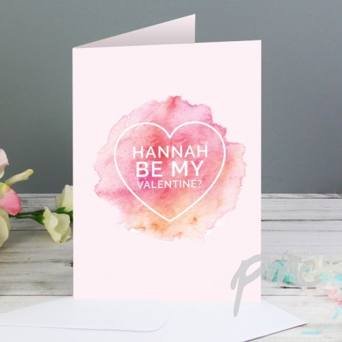 Personalised Be My Valentine Heart Card