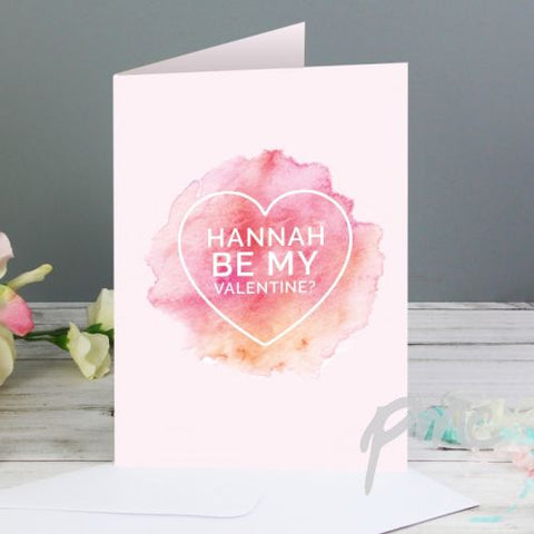 Personalised Be My Valentine Heart Card