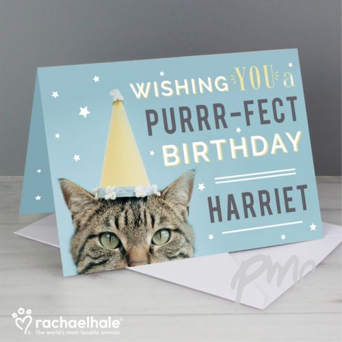Personalised Rachael Hale Purr-fect Birthday Card