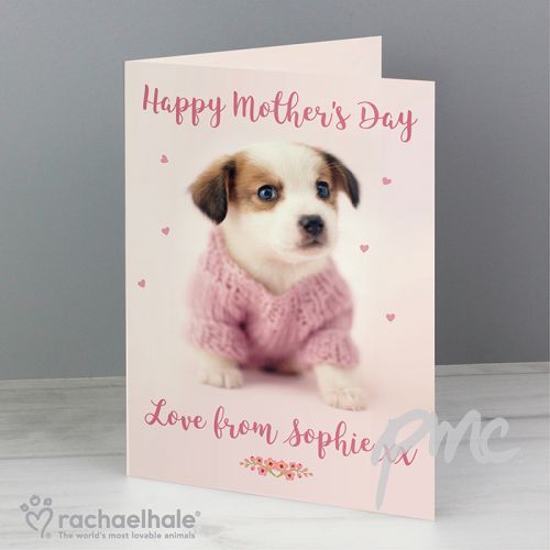 Personalised Rachael Hale Pink Puppy Card