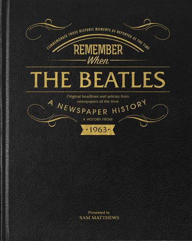 Beatles Newspaper Book - Black Leather Cover