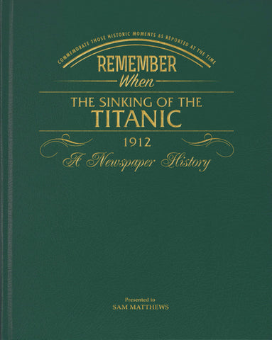 Titanic Newspaper Book - Racing Green Leatherette