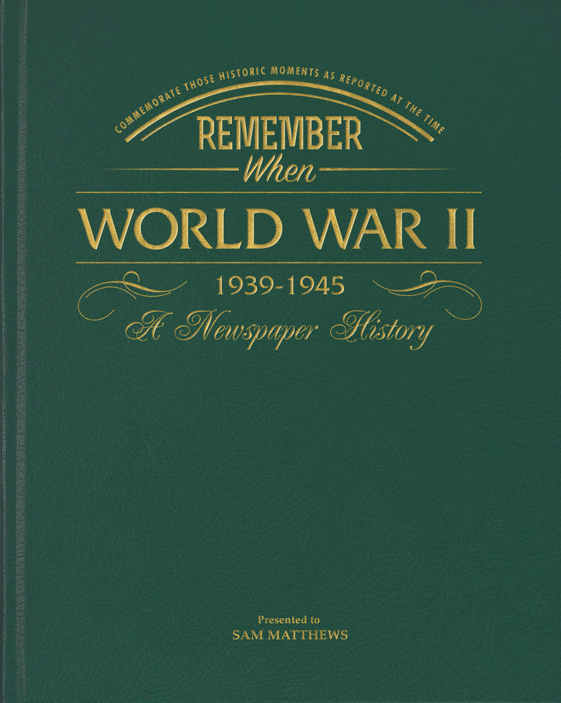 WW2 Book Newspaper Book - Racing Green Leatherette