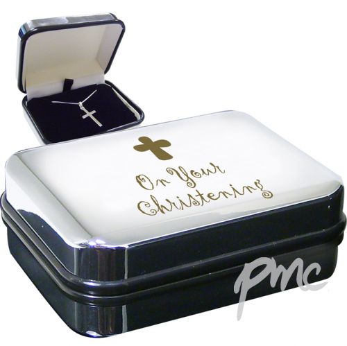 Christening Cross Necklace Box