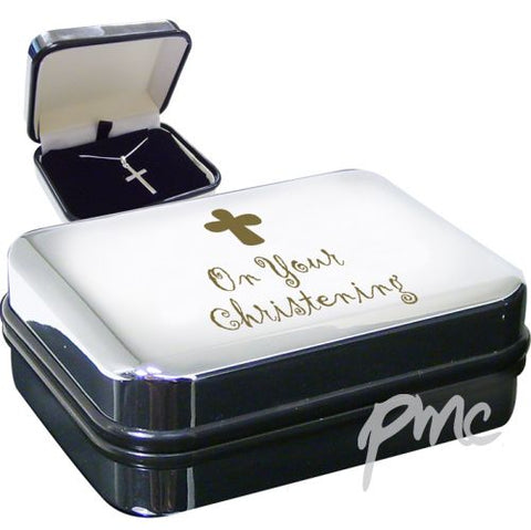 Christening Cross Necklace Box