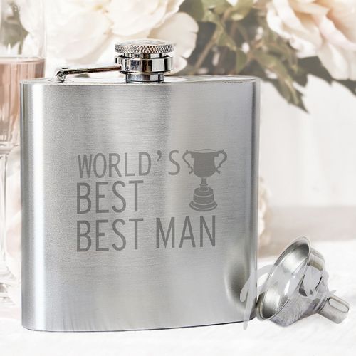 Worlds Best Best Man Hip Flask