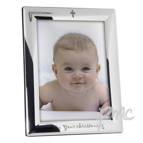 Silver Plated 5x7 On Your Christening Photo Frame