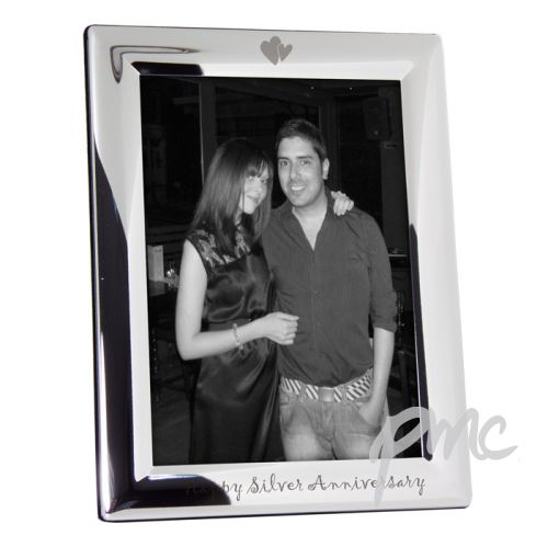 Silver Plated 5x7 Happy Silver Anniversary Photo Frame