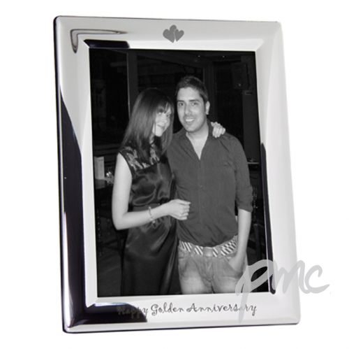Silver Plated 5x7 Happy Golden Anniversary Photo Frame