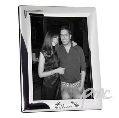Silver Plated 5x7 Mum Butterflies Photo Frame
