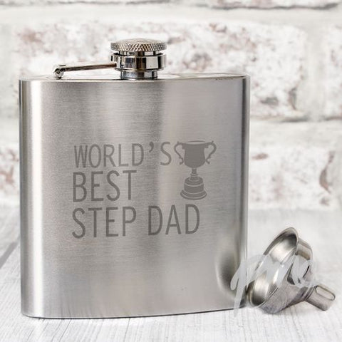 Worlds Best Step Dad  Hip Flask