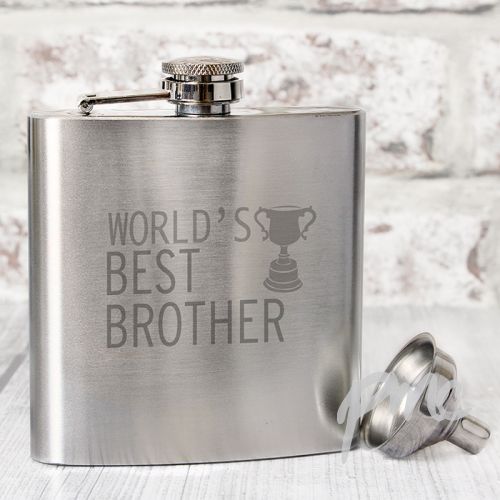 Worlds Best Brother Hip Flask