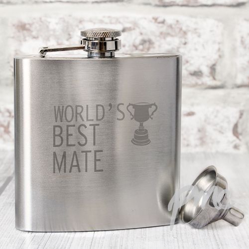 Worlds Best Mate Hip Flask