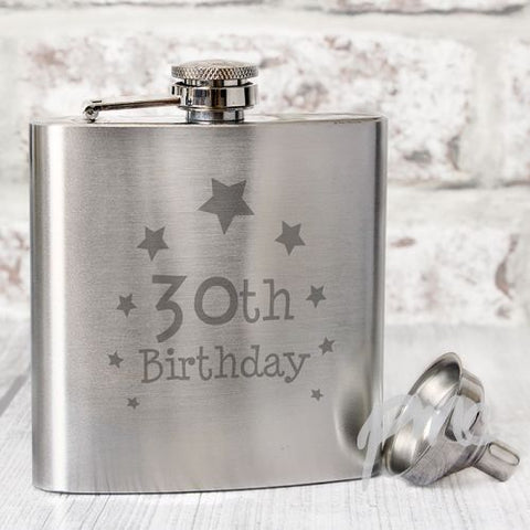 30th Birthday Hip Flask