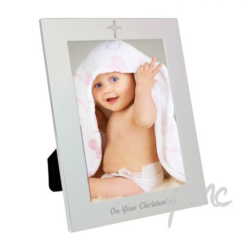 Silver 5x7 Christening Photo Frame