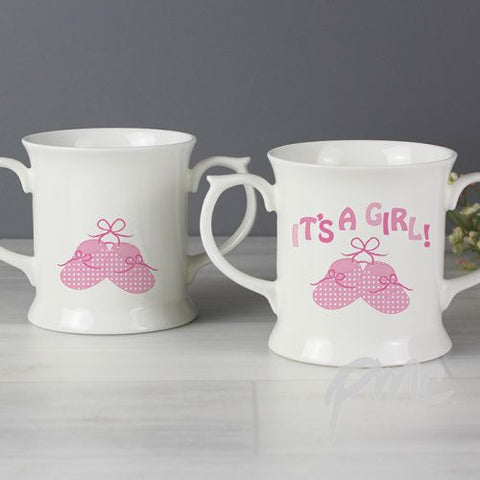 Bootee Loving Mug Pink Its a Girl