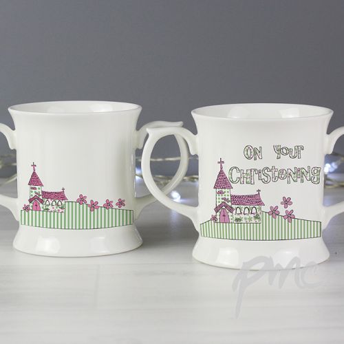 Pink Christening Church Loving Mug