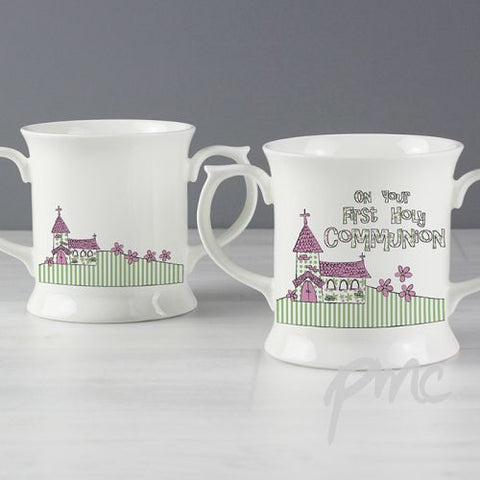Pink First Holy Communion Church Loving Mug