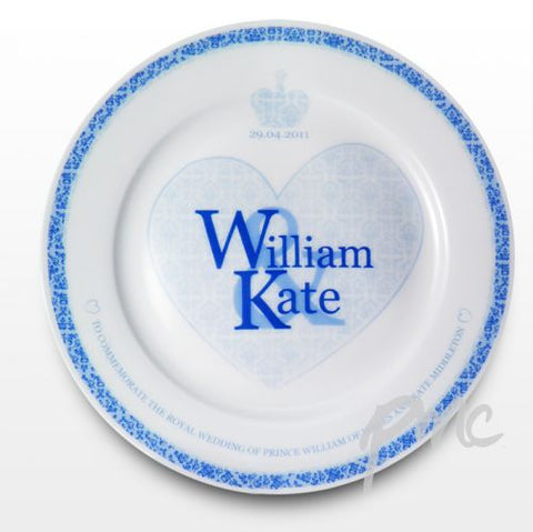 Royal Wedding Blue Heart 8"" Plate