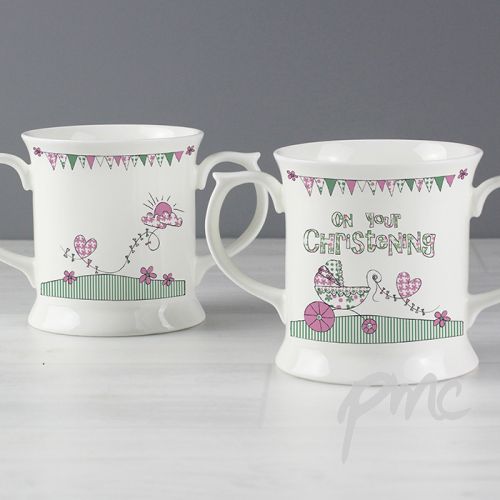 Whimsical Pram Christening Loving Mug