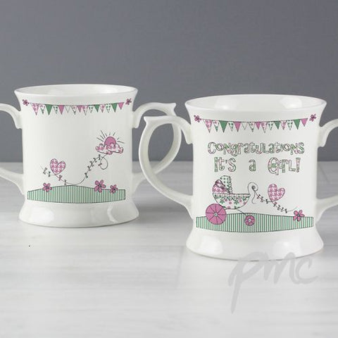 Whimsical Pram Its a Girl Loving Mug