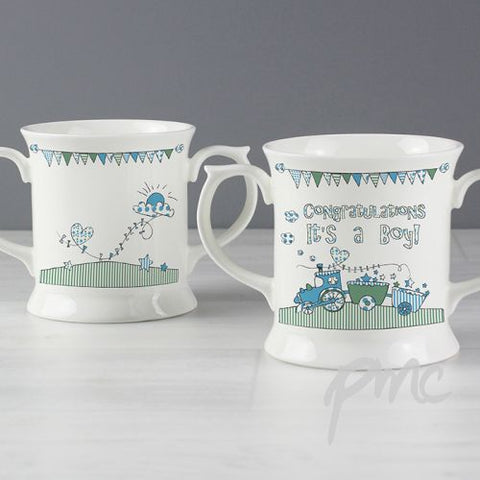 Whimsical Train Its a Boy Loving Mug