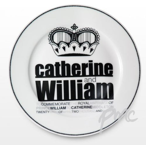 Royal Wedding Black Crown 8"" Plate