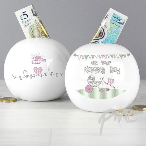 Pram Bunting Naming Money Box