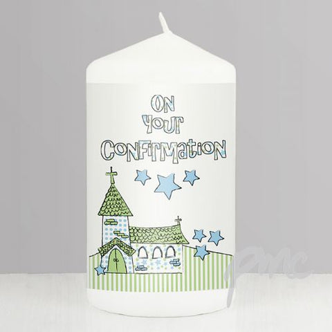 Blue Confirmation Church Candle