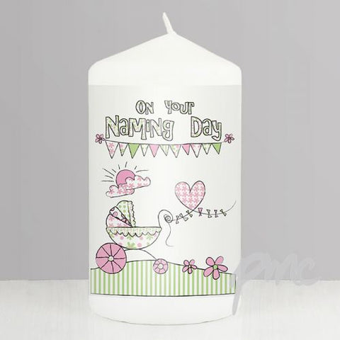 Pram Bunting Naming Candle