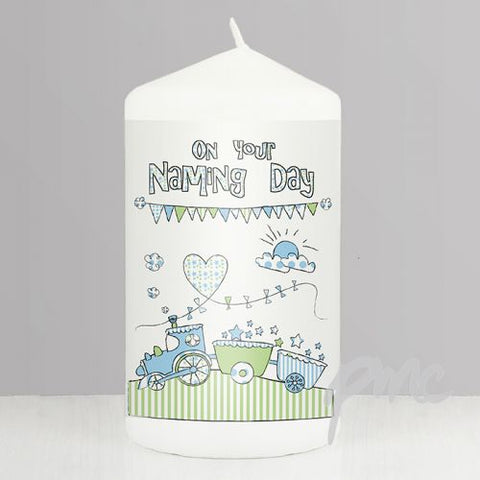 Train Bunting Naming Candle