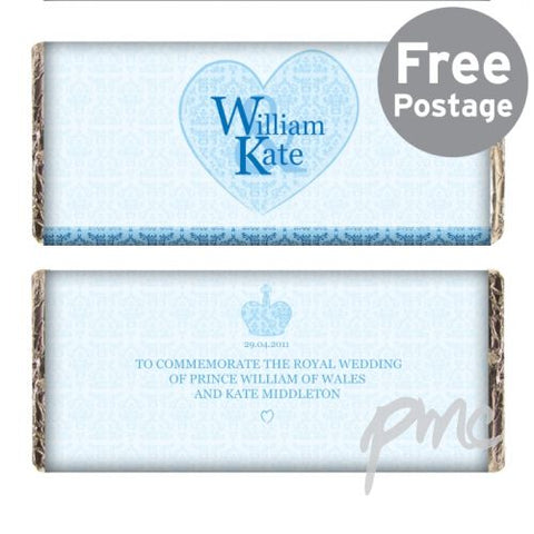 Royal Wedding Blue Heart Milk Chocolate Bar