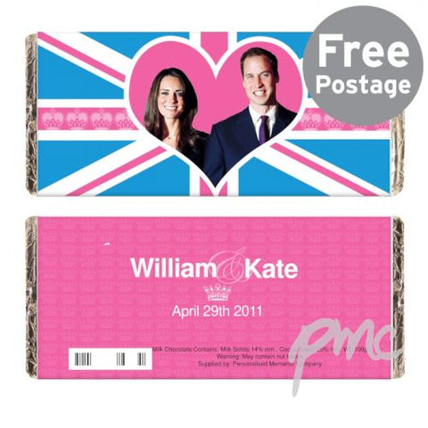 Royal Wedding Pink Union Jack Milk Chocolate Bar