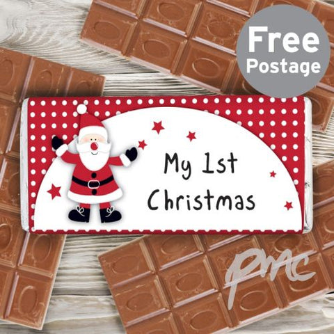 Spotty Santa My 1st Christmas Milk Chocolate Bar